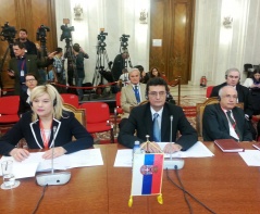 9. maj 2014. Potpredsednik Narodne skupštine Veroljub Arsić na Inauguracionoj sednici Parlamentarne skupštine PSJIE